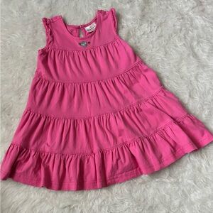 Hanna Andersson Bright Pink Tiered & Embroidered Flower Sundress